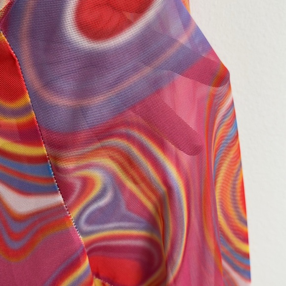 Psychedelic Full Cover Mesh Leggings Sz XL - Picture 4 of 4